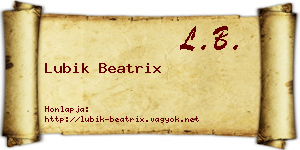 Lubik Beatrix névjegykártya